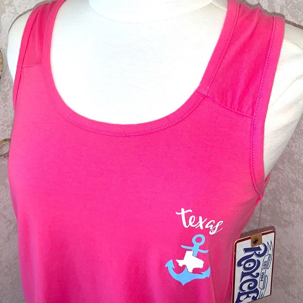 🦩NWT🏝TEXAS Tank Top⚓️Anchor & State of TEXAS & Flamingos in Hot Pink🦩